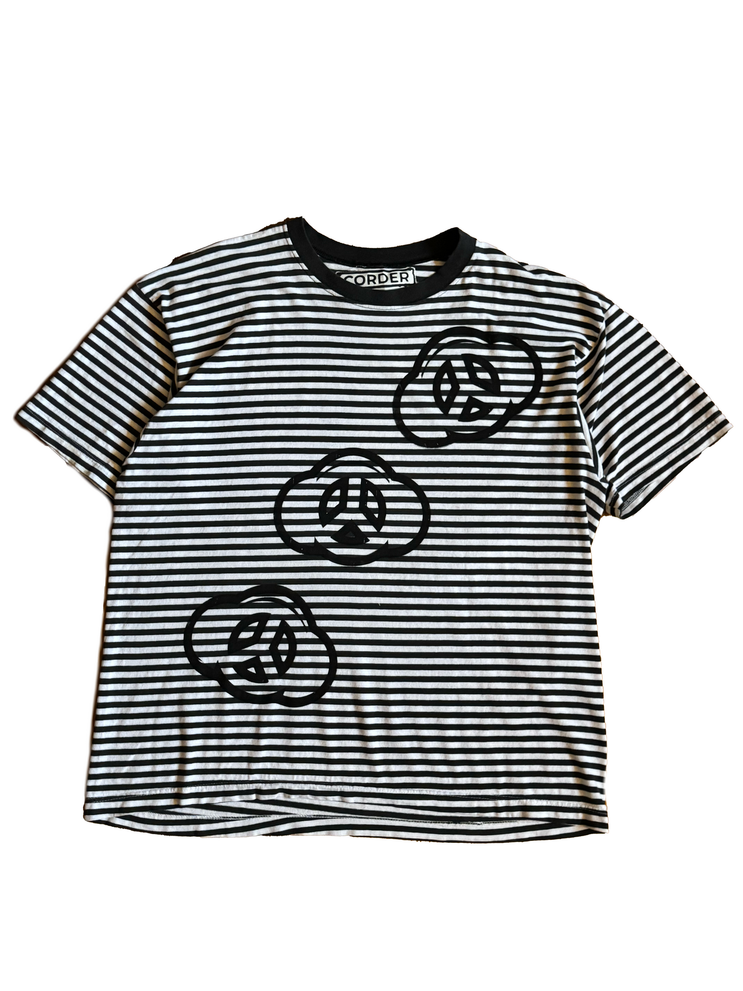 Triple "PEACEFONE" Striped Tee