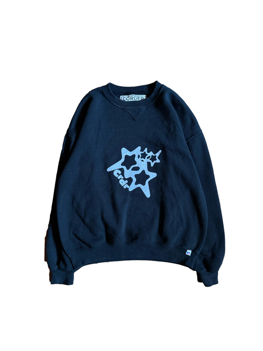 Black Double Print Crewneck