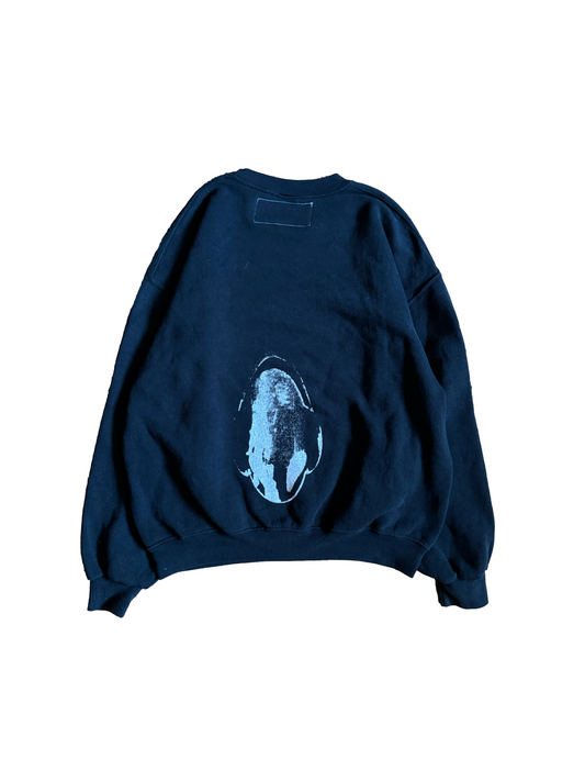 Black Double Print Crewneck