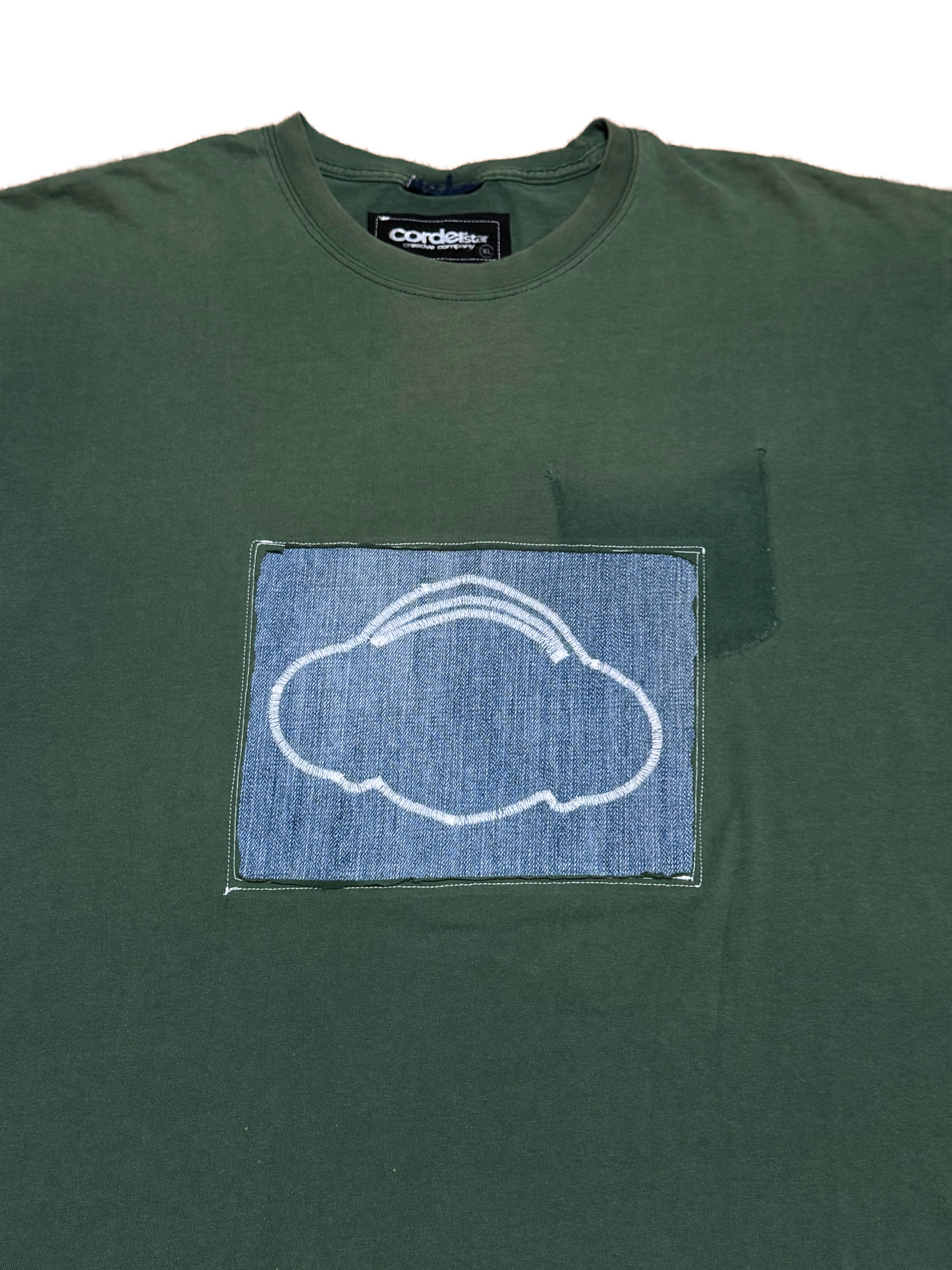 Ghost Pocket Denim Reverse Appliqué Patch Tee